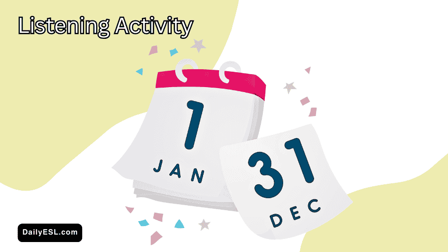 Calendar showing the changeover from December 31 to January 1